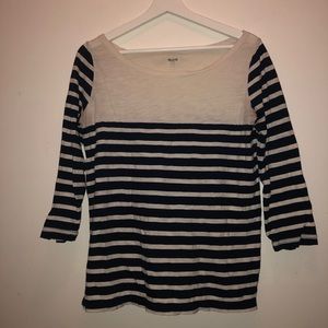 Madewell blue & white striped top